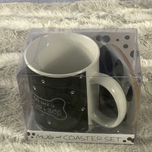 Dog lover mug and coaster set nib